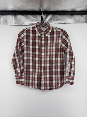 Crewcuts Eco Friendly Ivy League Preppy Classic Kids Plaid Button Down Shirt Sz8